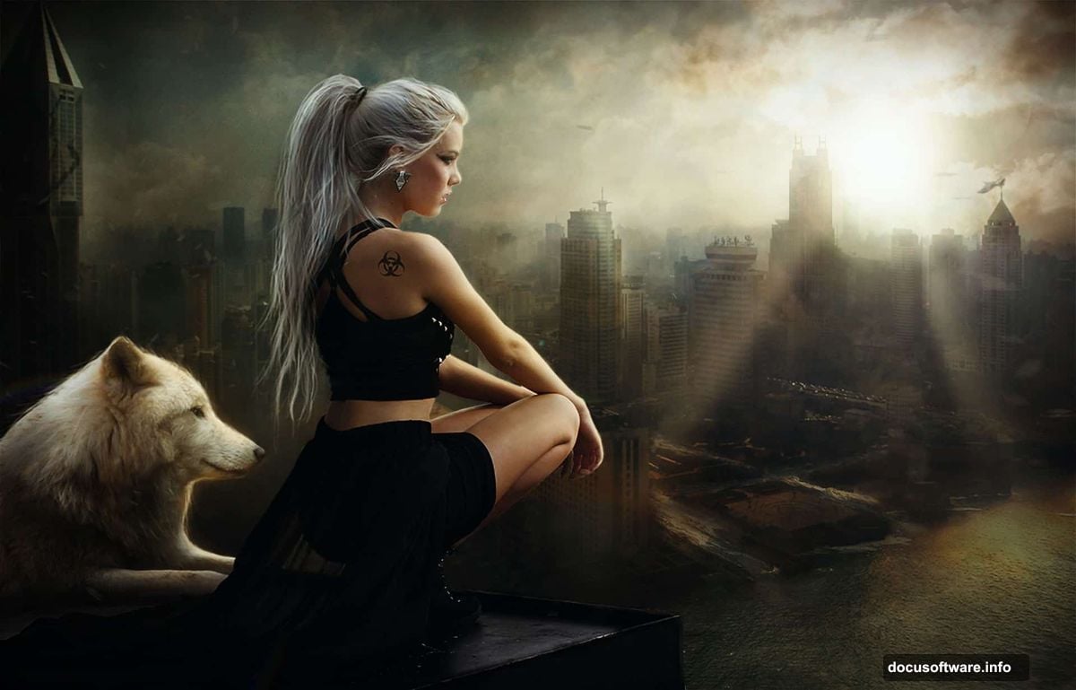 Layer environment elements using Overlay blend mode with masks