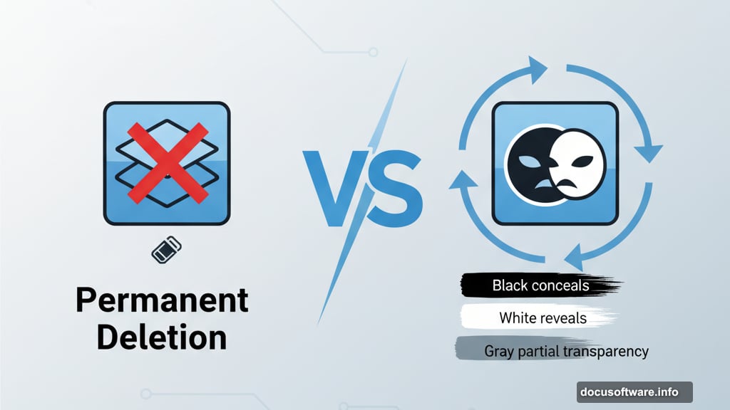 Layer masks hide pixels instead of permanently deleting them