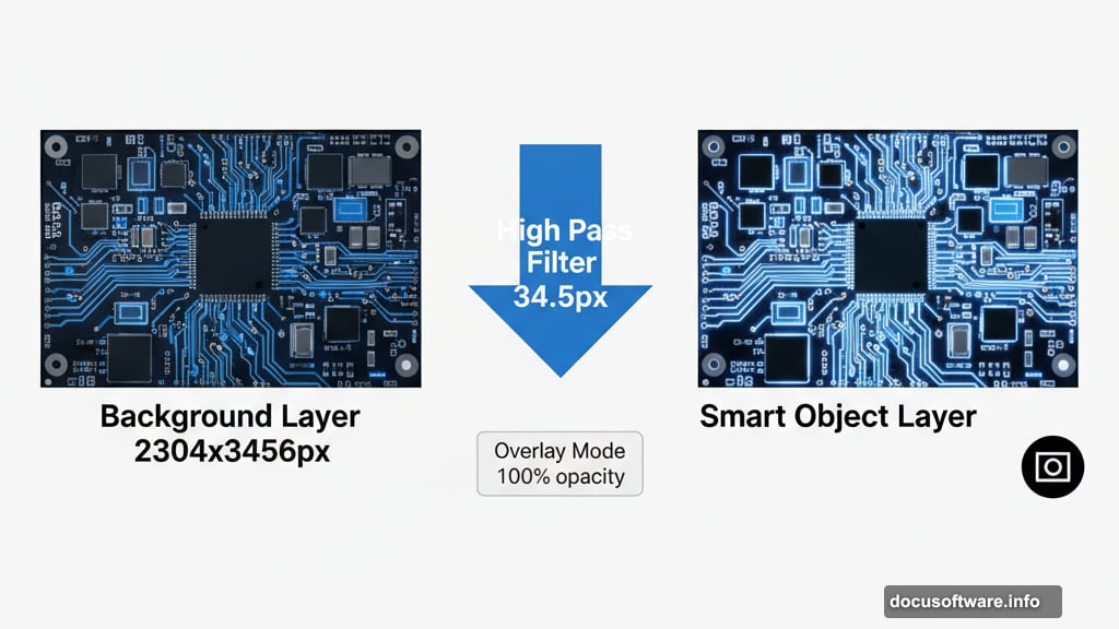 High Pass filter sharpening applied to Smart Object layer