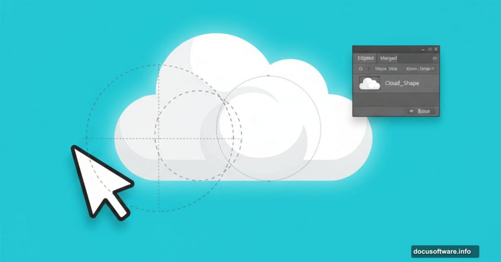 Adobe Photoshop cloud weather icon design with tools and layers