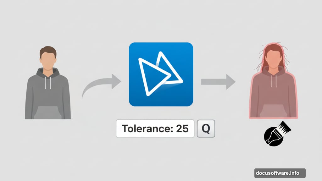 Magic Wand Tool and Quick Mask Mode for clean subject extraction