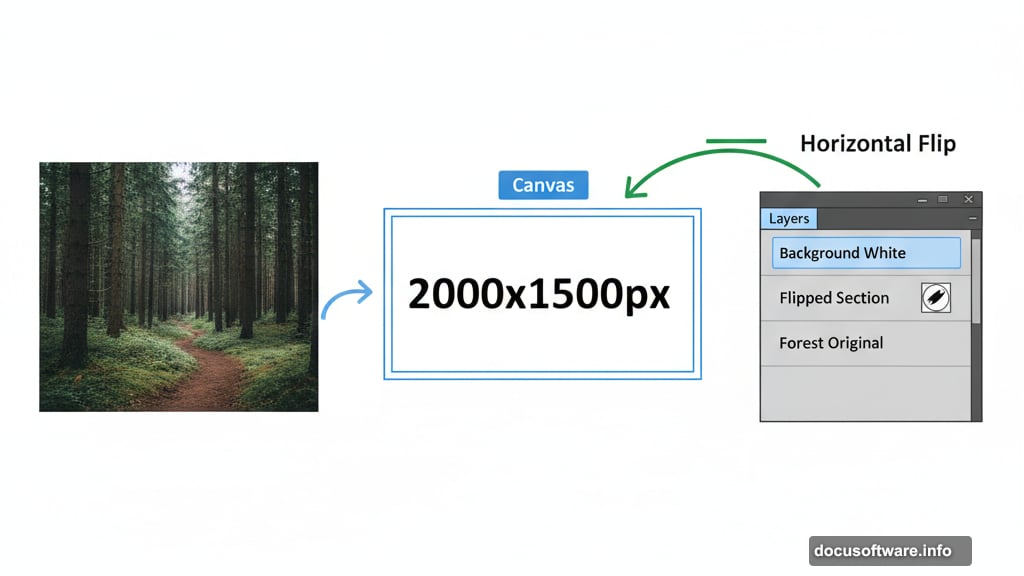 Build foundation scene using duplicated and flipped forest sections