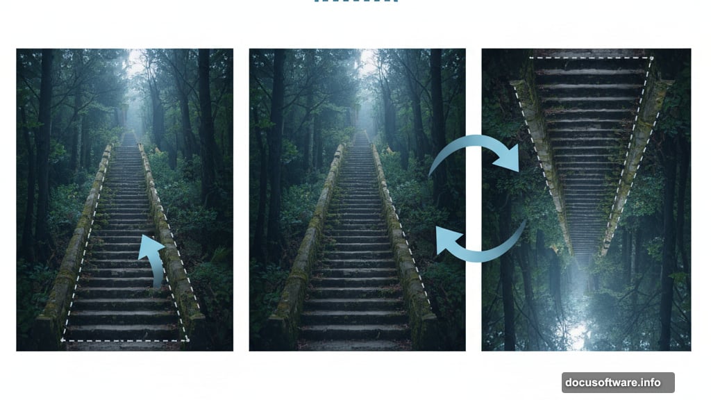 Polygonal Lasso Tool selects and positions stone staircase elements