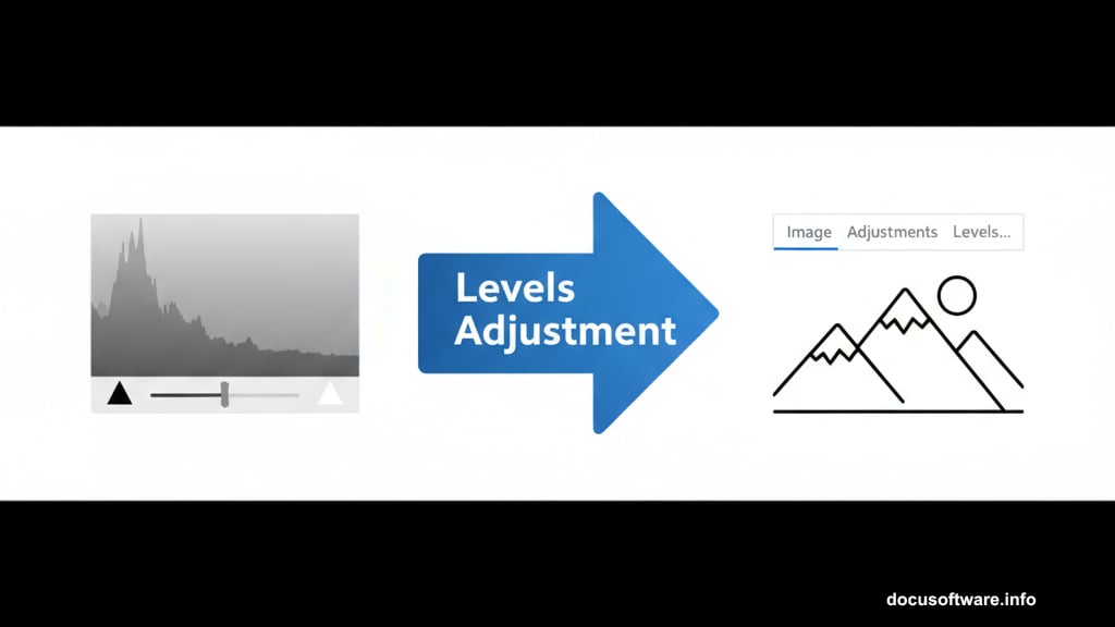 Move black and white input sliders toward histogram center