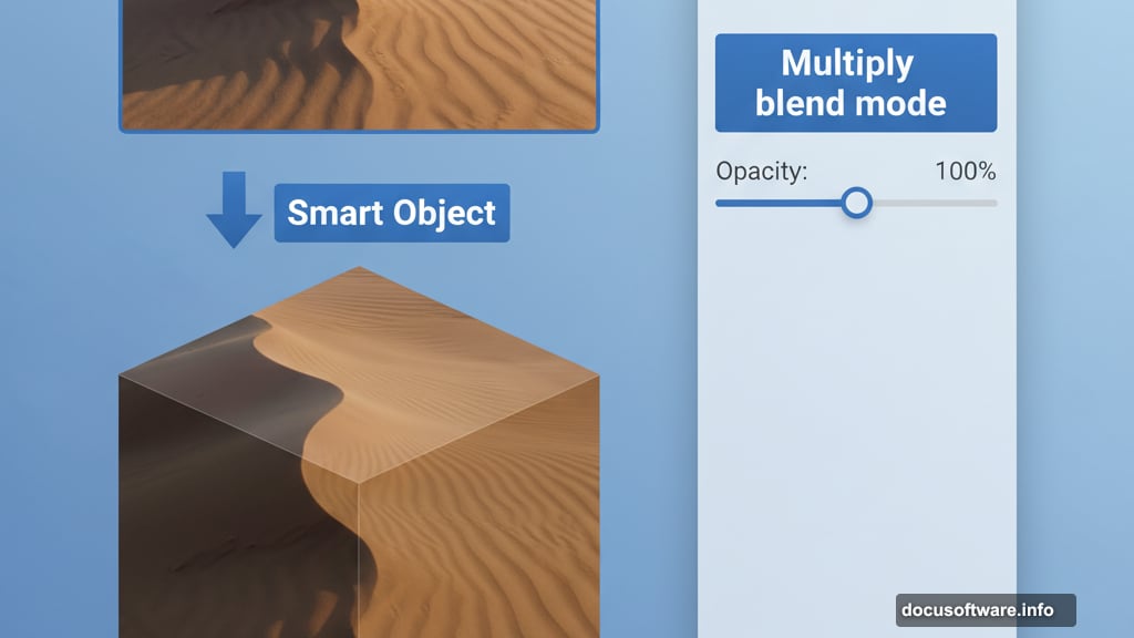 Adding realistic sand texture with Multiply blend mode technique