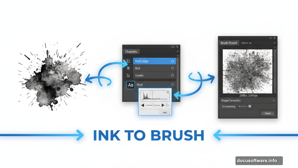 Creating custom ink splatter brushes from scanned images in Photoshop