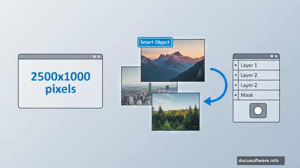 Build base scene using Smart Objects in Photoshop layers panel