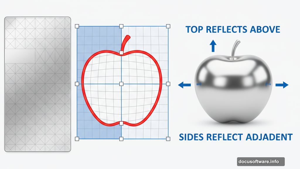 Warp metal texture onto organic shapes using Transform tools