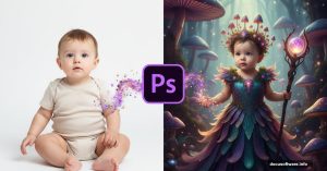 Before and after Photoshop photo compositing transformation tutorial