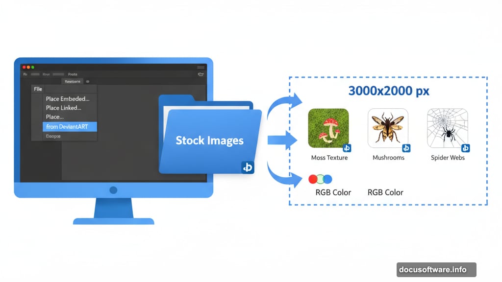 Gather stock images and setup Photoshop canvas for compositing workflow