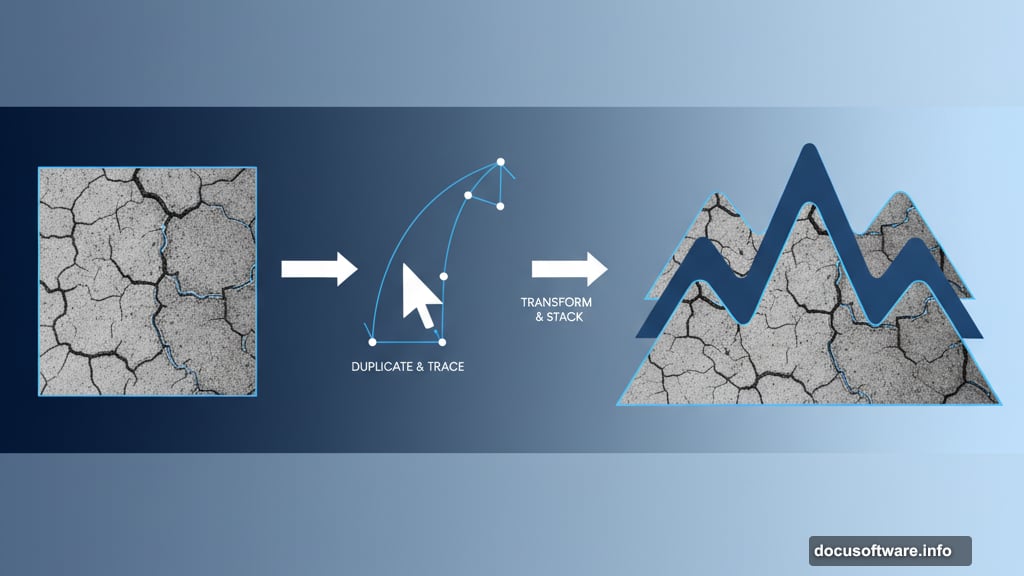 Build rocky mountains from stone photos using layering technique