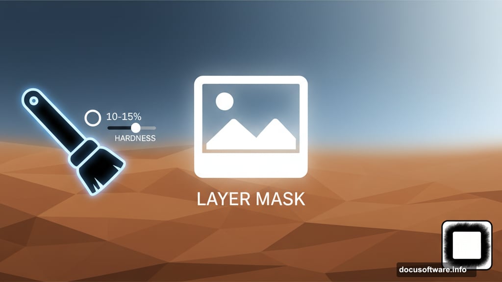 Paint along edges with soft black brush to fade seamlessly