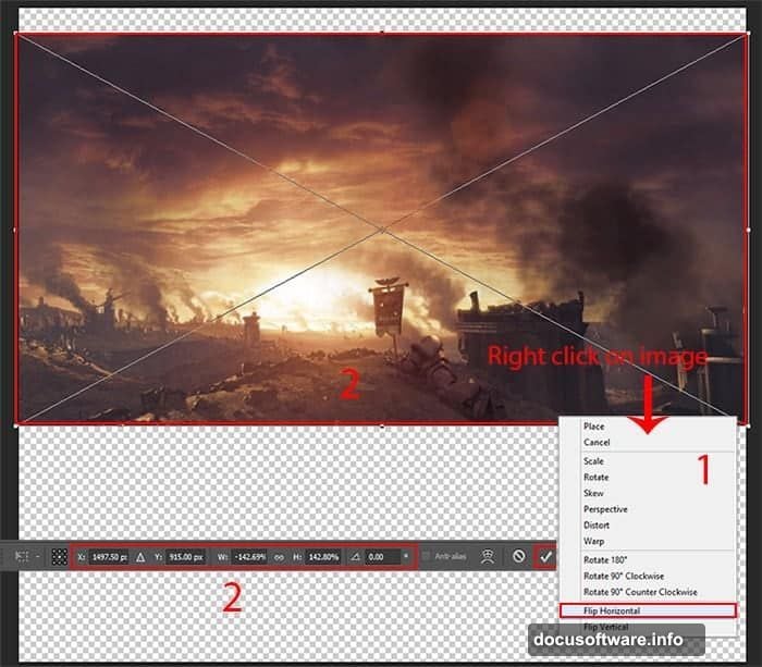 Paint on layer mask with soft brush to blend transition