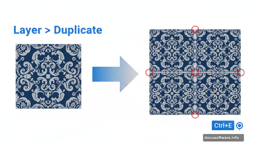Duplicate and merge wallpaper tiles for seamless pattern coverage