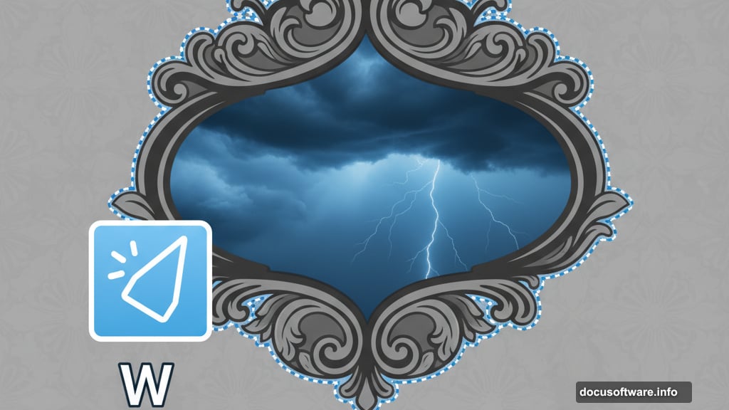 Magic Wand selection creates clean window through wallpaper crest frame