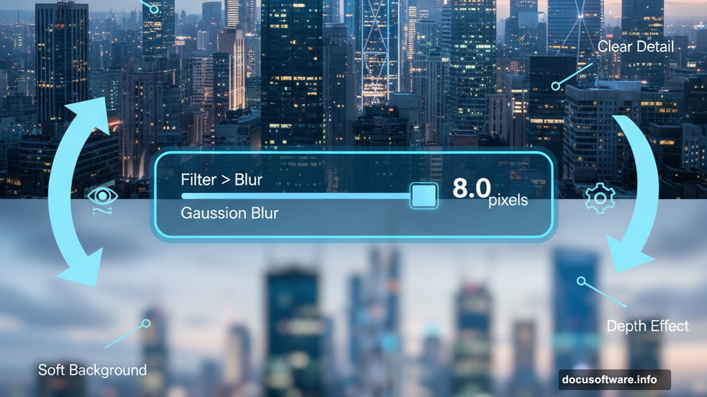 Gaussian Blur adds atmospheric depth and professional polish to composition