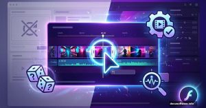 Video timeline with text prompt cursor editing frames, replacing regeneration workflow