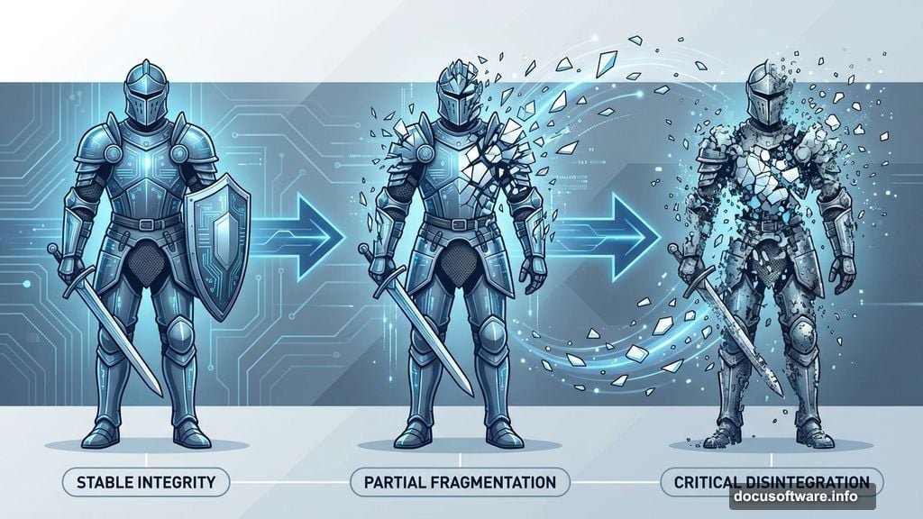 Copy and scatter technique creates knight disintegration effect with debris