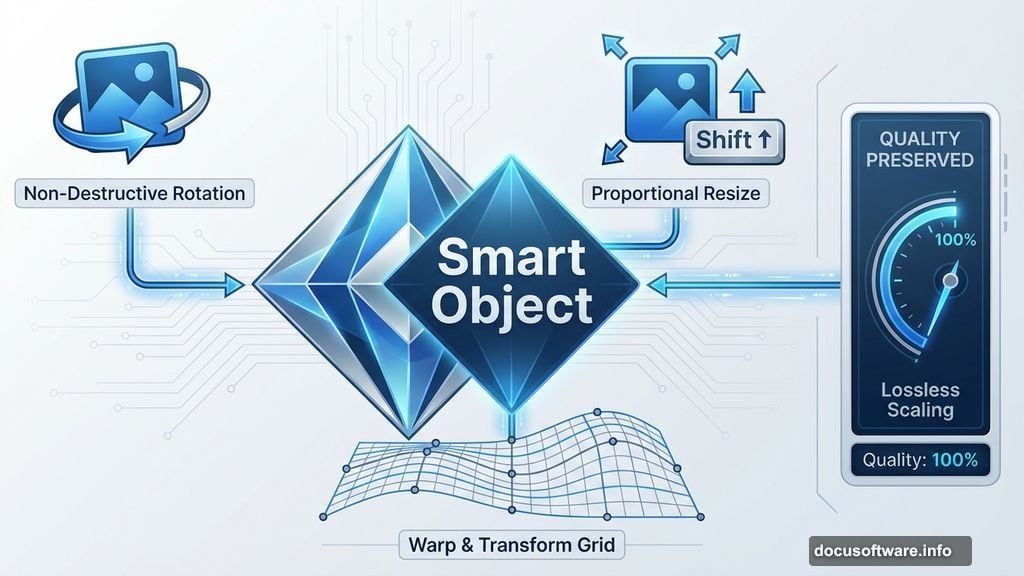 Smart Objects preserve image quality through transformations without degrading pixels