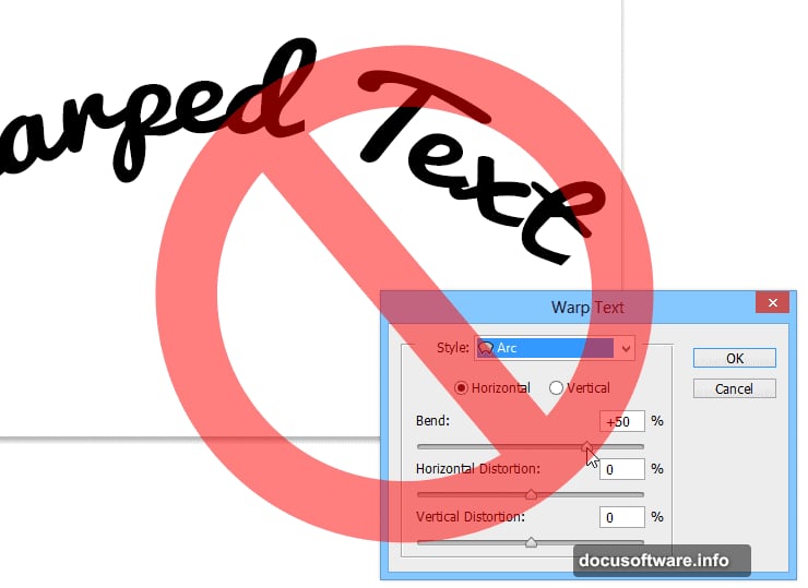Drag adjustment points to reposition text along the curved path