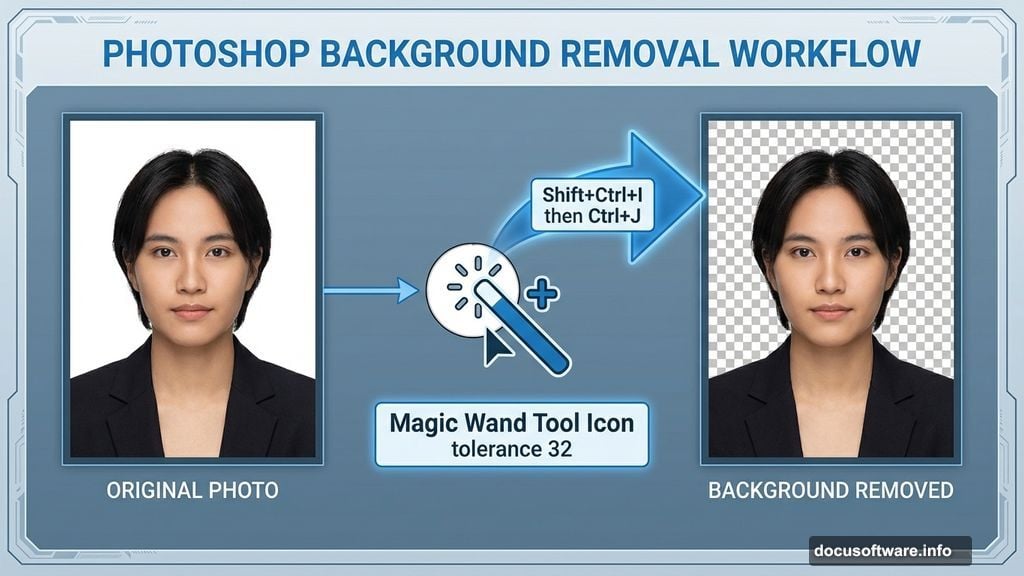 Magic Wand tool extracts subject onto new transparent layer