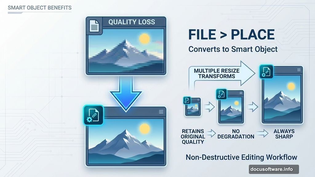 Place stock photos as Smart Objects to prevent quality loss