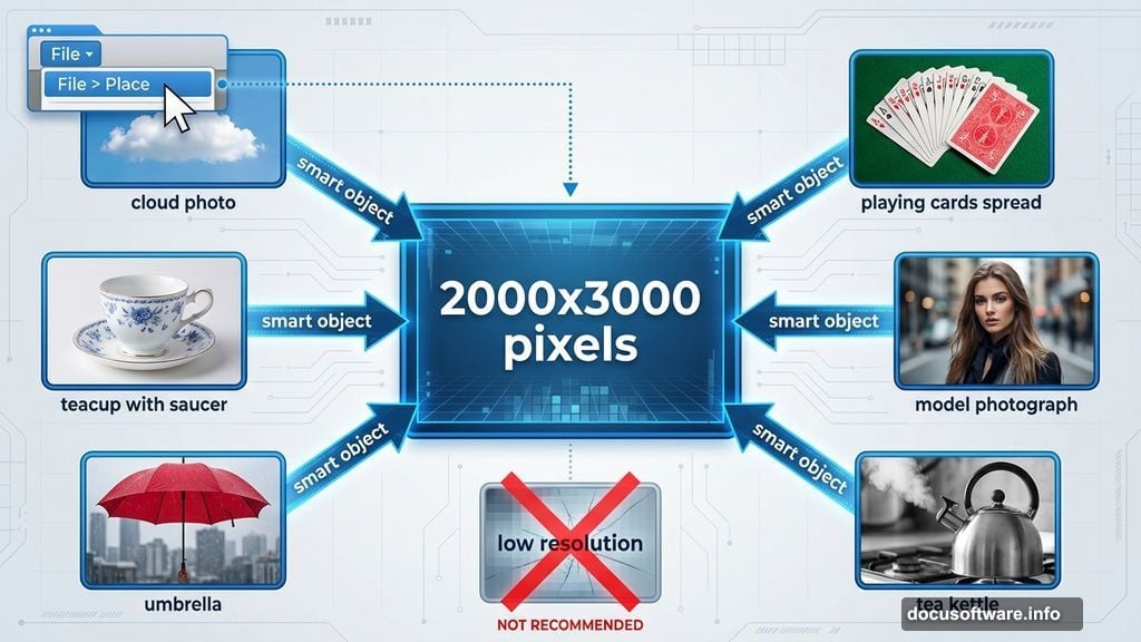 Setting up canvas and placing high resolution source images as smart objects
