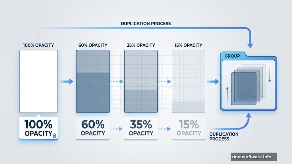 Duplicate layers and randomly adjust opacity between 10% and 100%