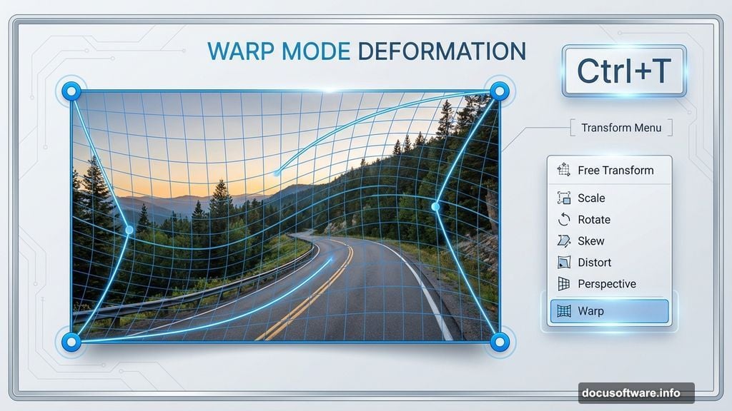 Warp mode provides precise control for blending different photo perspectives