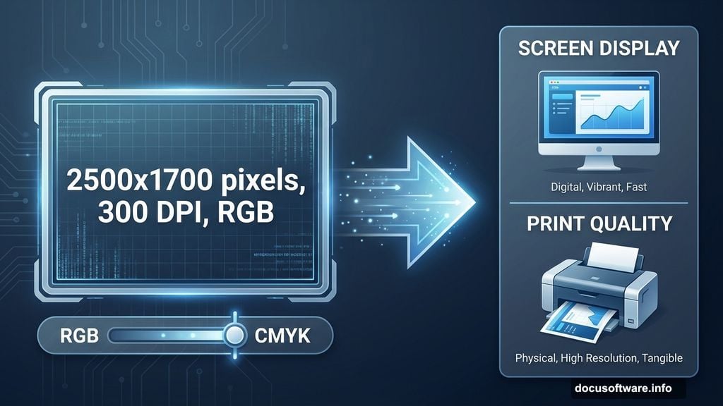 Canvas setup with correct dimensions, resolution, and color mode settings