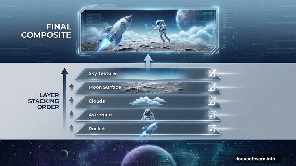 Compositing multiple elements into one dramatic rocket launch image