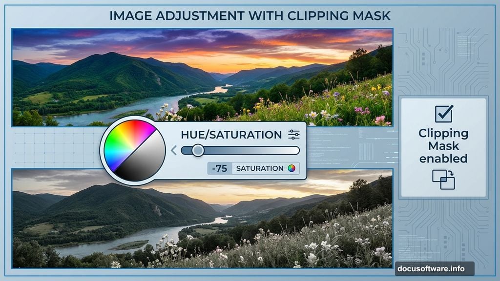 Desaturated moody look common in dark fantasy scenes using adjustment