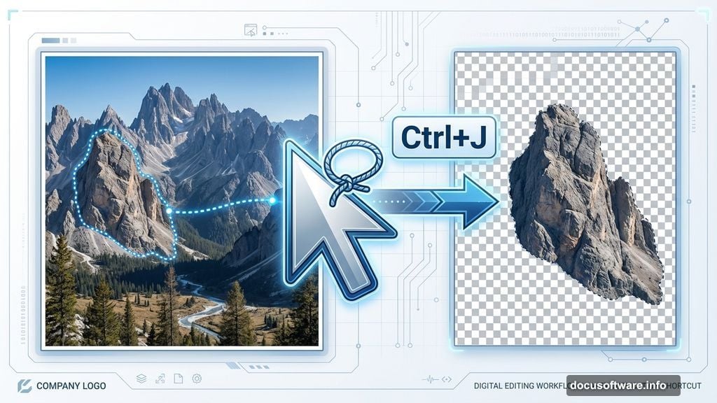Lasso Tool traces rocky area to create clean cut-out selection