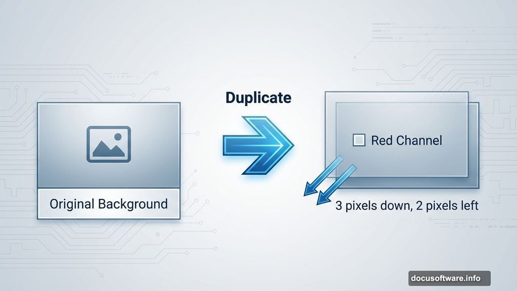 Uncheck red channel to create genuine stereoscopic depth effect