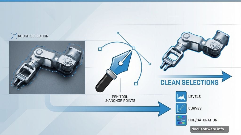 Pen Tool creates precise selections for professional photo manipulation