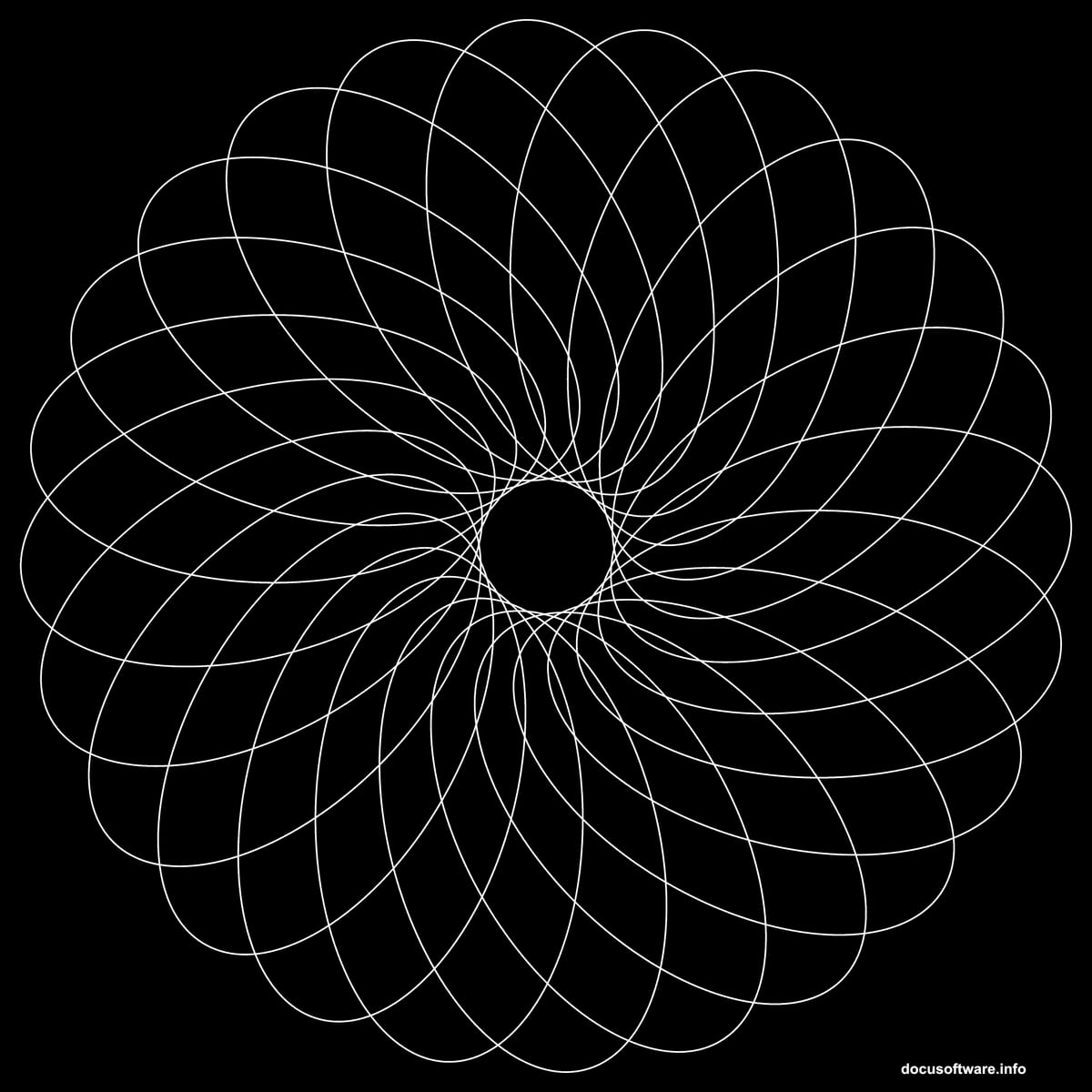 Transform settings create off-center spirals and flower-like patterns