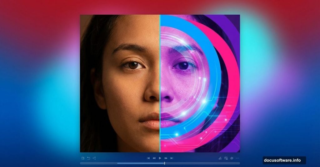 Portrait photo transformed into geometric art with colorful circular overlays