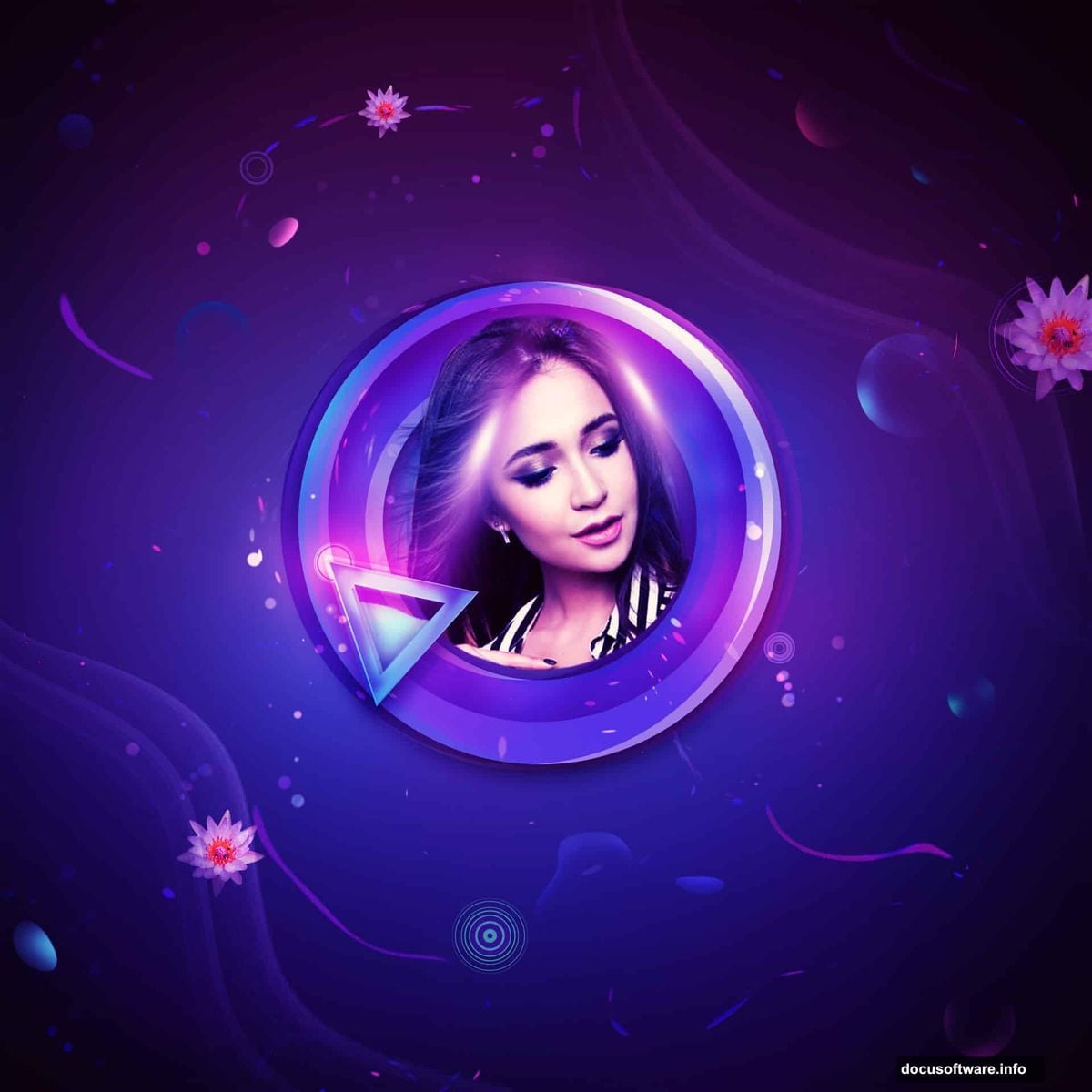 Create vibrant gradient background base with deep red and blue