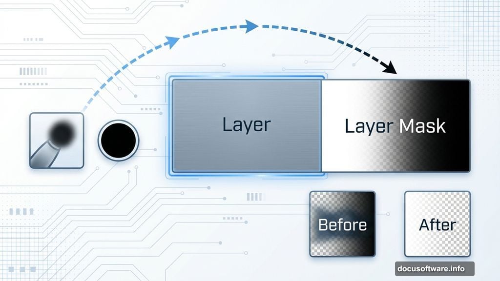 Layer masks blend scenes without destroying original Photoshop layers