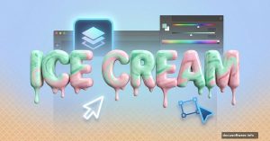 3D ice cream textured typography with Photoshop interface elements tutorial