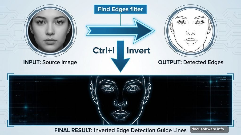 Create guide lines from edge detection using Find Edges filter