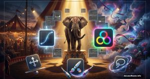 Surreal circus elephant composition with Photoshop adjustment layer tools