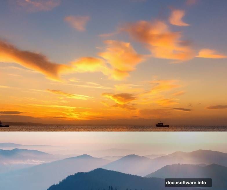 Color Balance and Hue Saturation adjustment layers shift color temperature