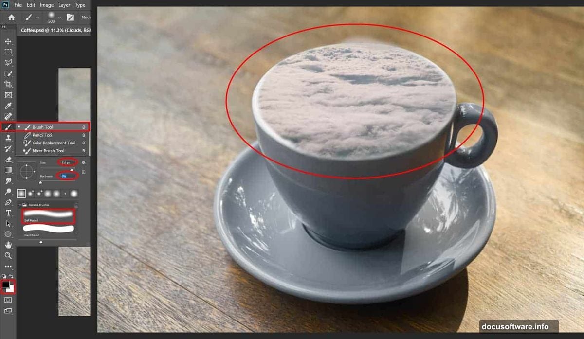 Layer masks blend images seamlessly with black hides white reveals technique