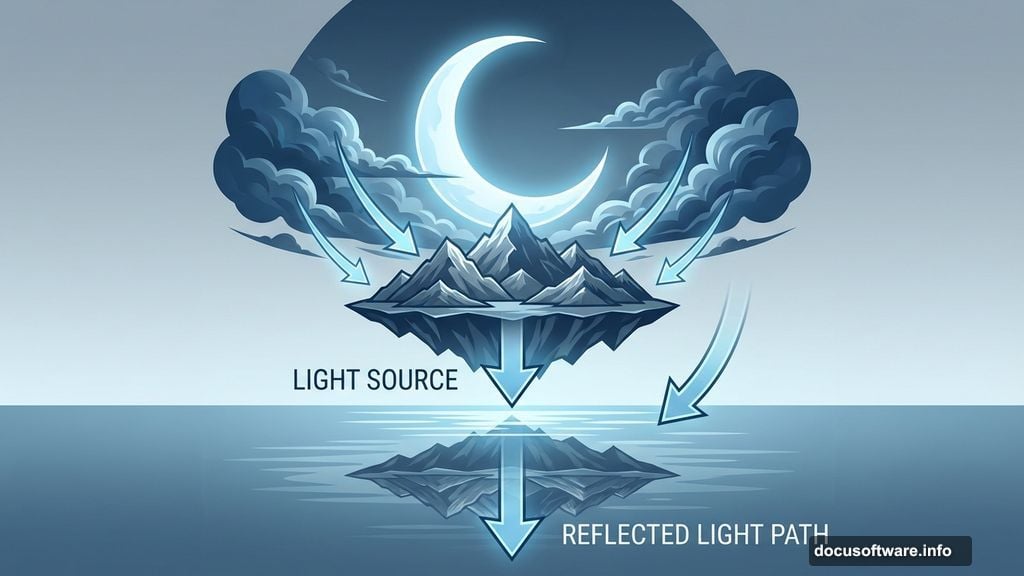 Surreal photo manipulation combines islands mountains and oversized moon