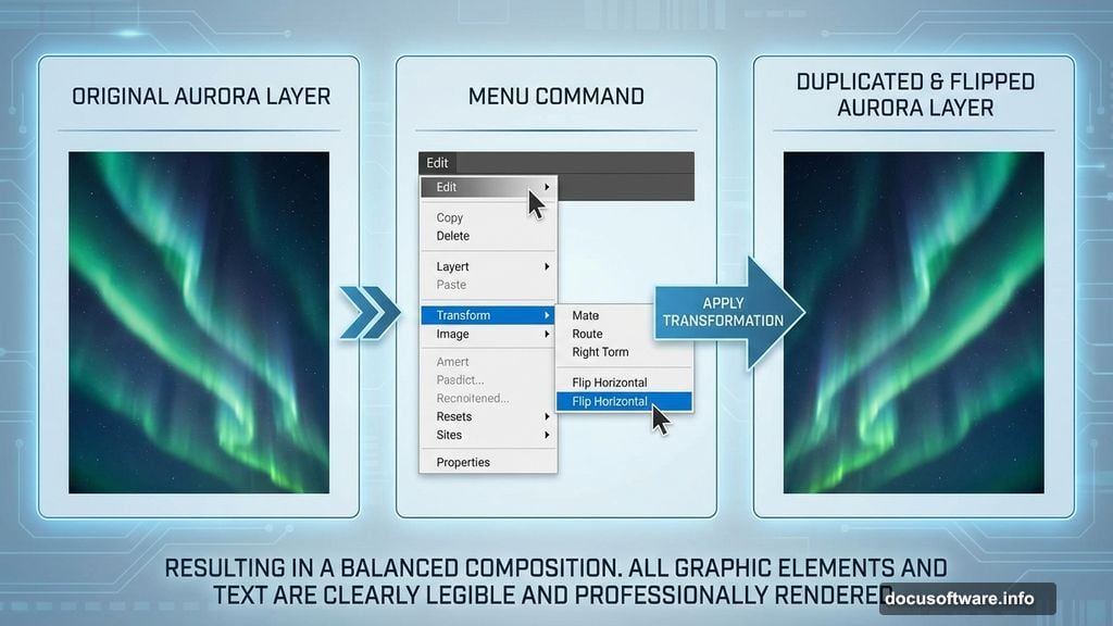 Duplicate and flip aurora layer horizontally for visual balance