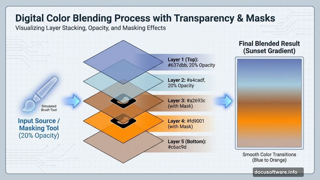 Building atmospheric depth with multiple layers at low opacity