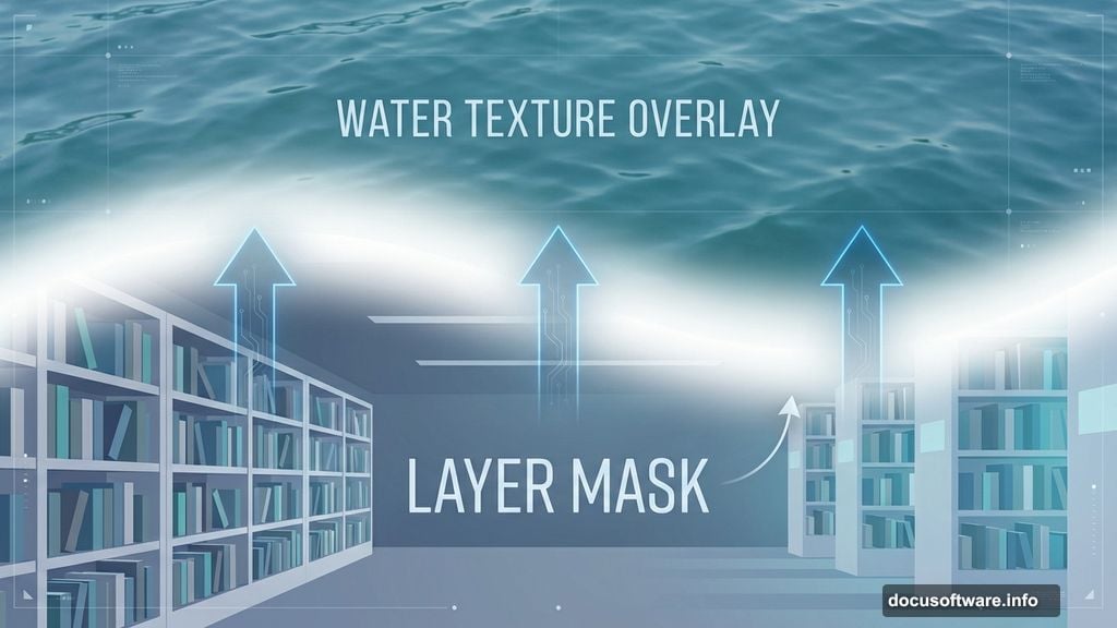 Water texture positioned where ceiling was using layer mask transitions