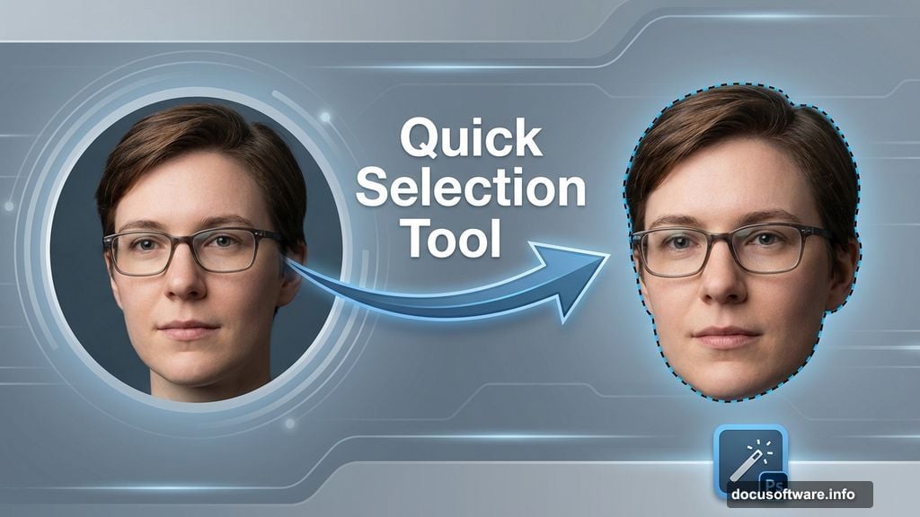 Quick Selection Tool carefully selects just the head for cyborg transformation