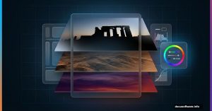 Photoshop layers blending ruins landscape photos with masking effects tutorial